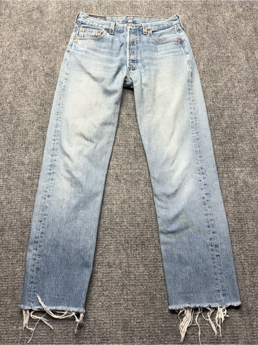 VTG Levis Jeans Womens 30x30 Blue 501 Straight Button Fly Raw Hem USA Made 90s